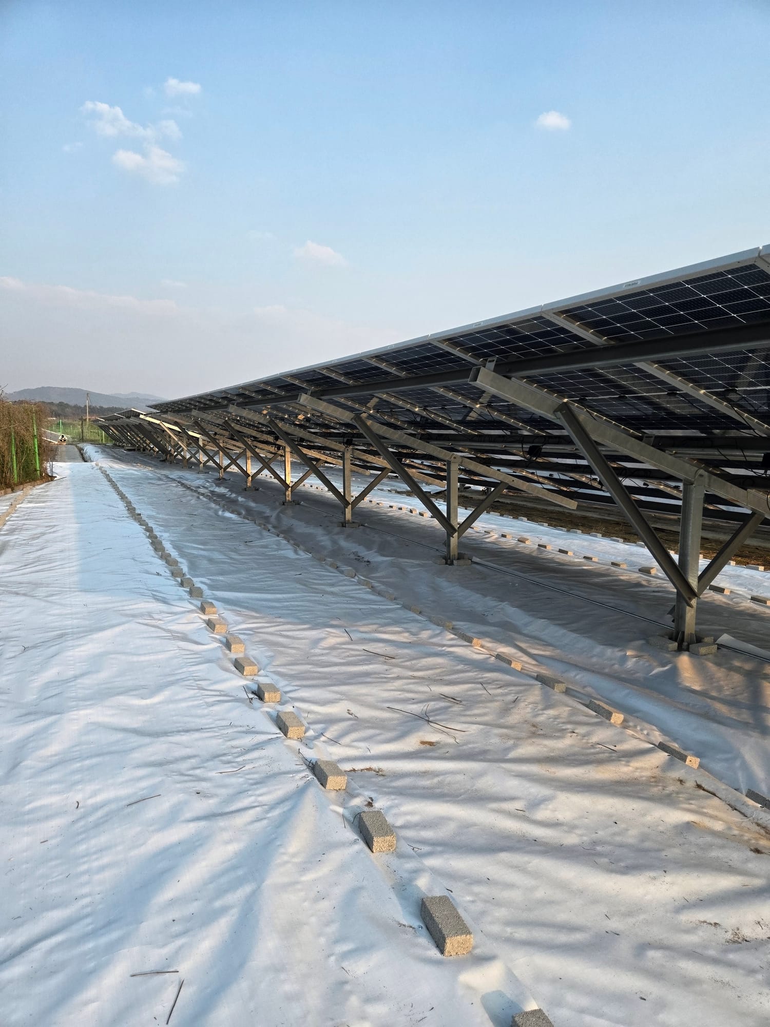 충남 논산시 100kW 태양광 반사매트 시공 현장